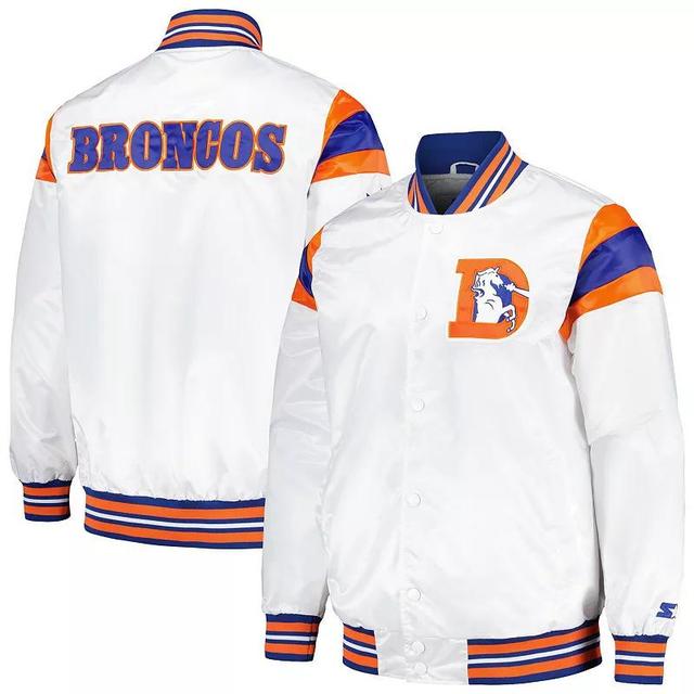 Mens Starter /Royal Denver Broncos Vintage Satin Full-Snap Varsity Jacket Product Image