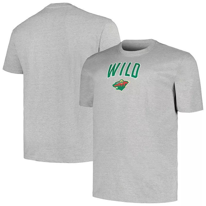 Mens Profile Heather Gray Minnesota Wild Big & Tall Arch Over Logo T-Shirt Product Image