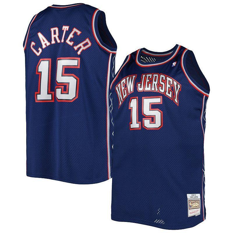 Mens Mitchell & Ness Vince Carter Navy New Jersey Nets Big & Tall Hardwood Classics 2006-07 Swingman Jersey Product Image