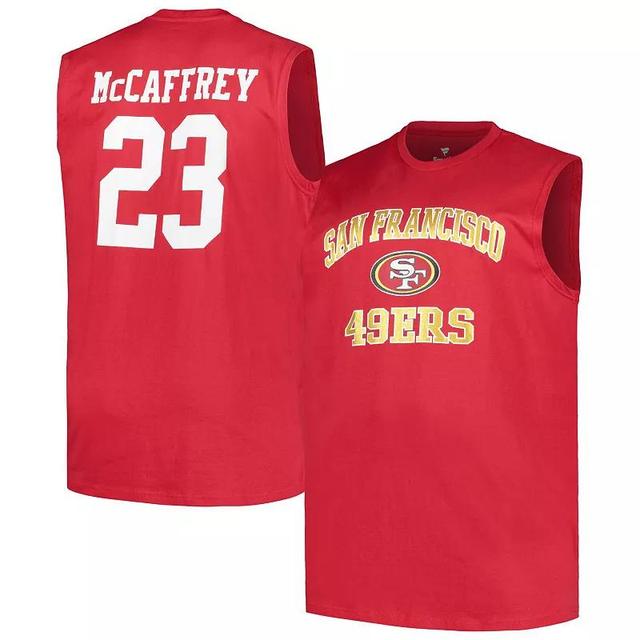 Mens Fanatics Christian McCaffrey Scarlet San Francisco 49ers Big & Tall Muscle Tank Top Product Image