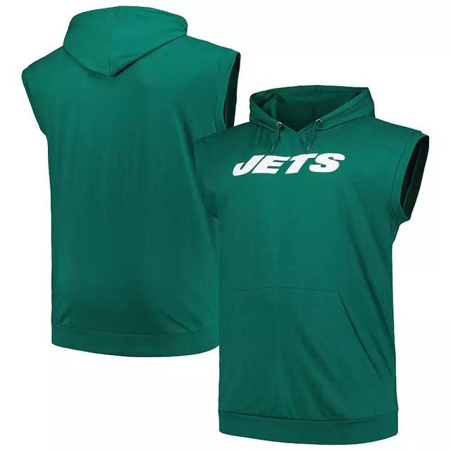 Mens Fanatics New York Jets Big & Tall Muscle Hoodie Sleeveless T-Shirt Product Image