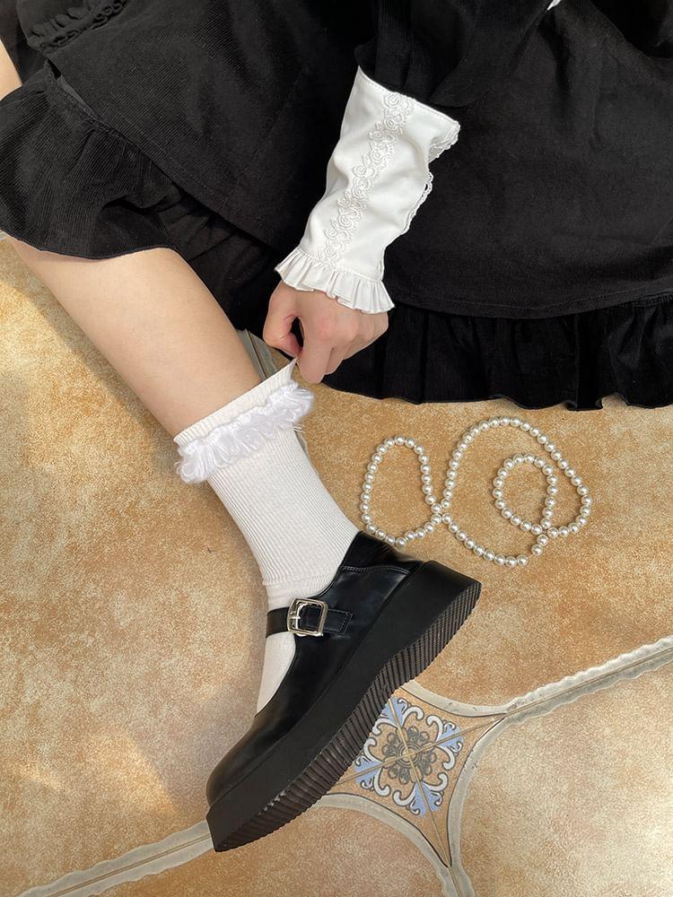 Plain Lace Trim Socks Product Image