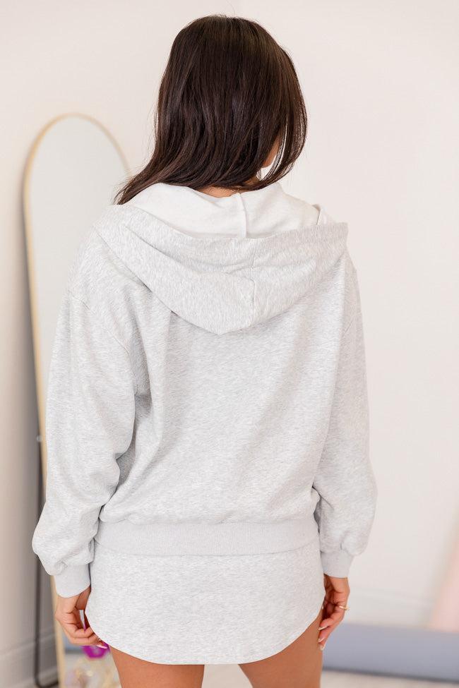 Tried It All Grey Knit Full Zip Hoodie Product Image