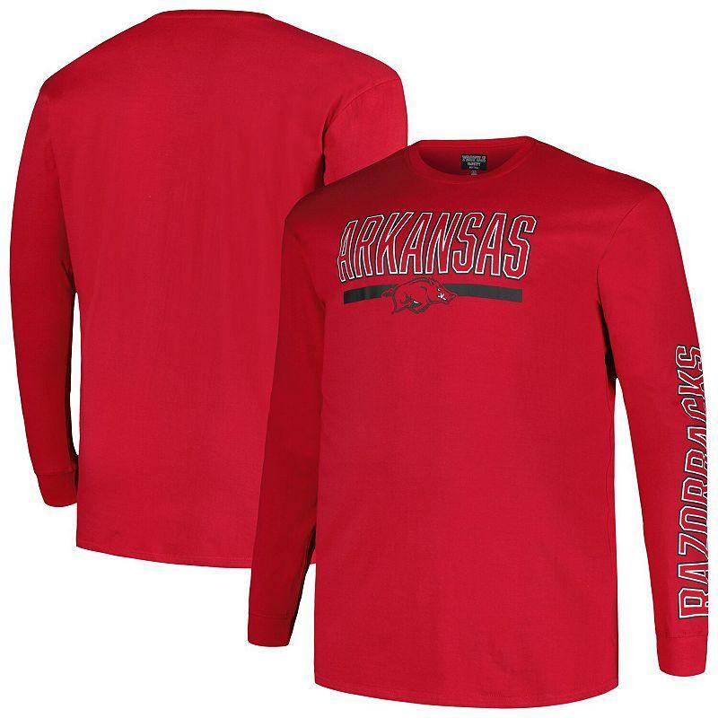 Mens Profile Cardinal Arkansas Razorbacks Big & Tall Two-Hit Graphic Long Sleeve T-Shirt Product Image