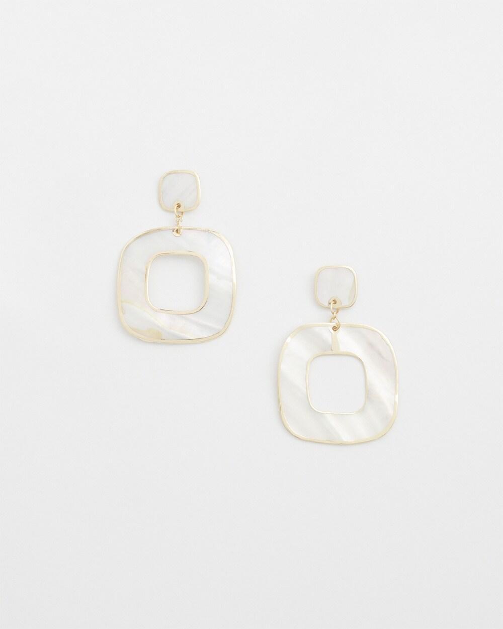 Mother of Pearl Square Earrings   Chico's - Gold - Women Product Image