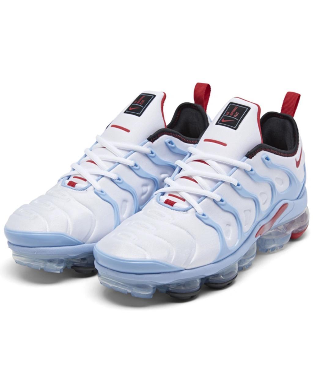 NIKE Men's Air Vapormax Plus Running Sneakers From Finish Line In White/blue Product Image