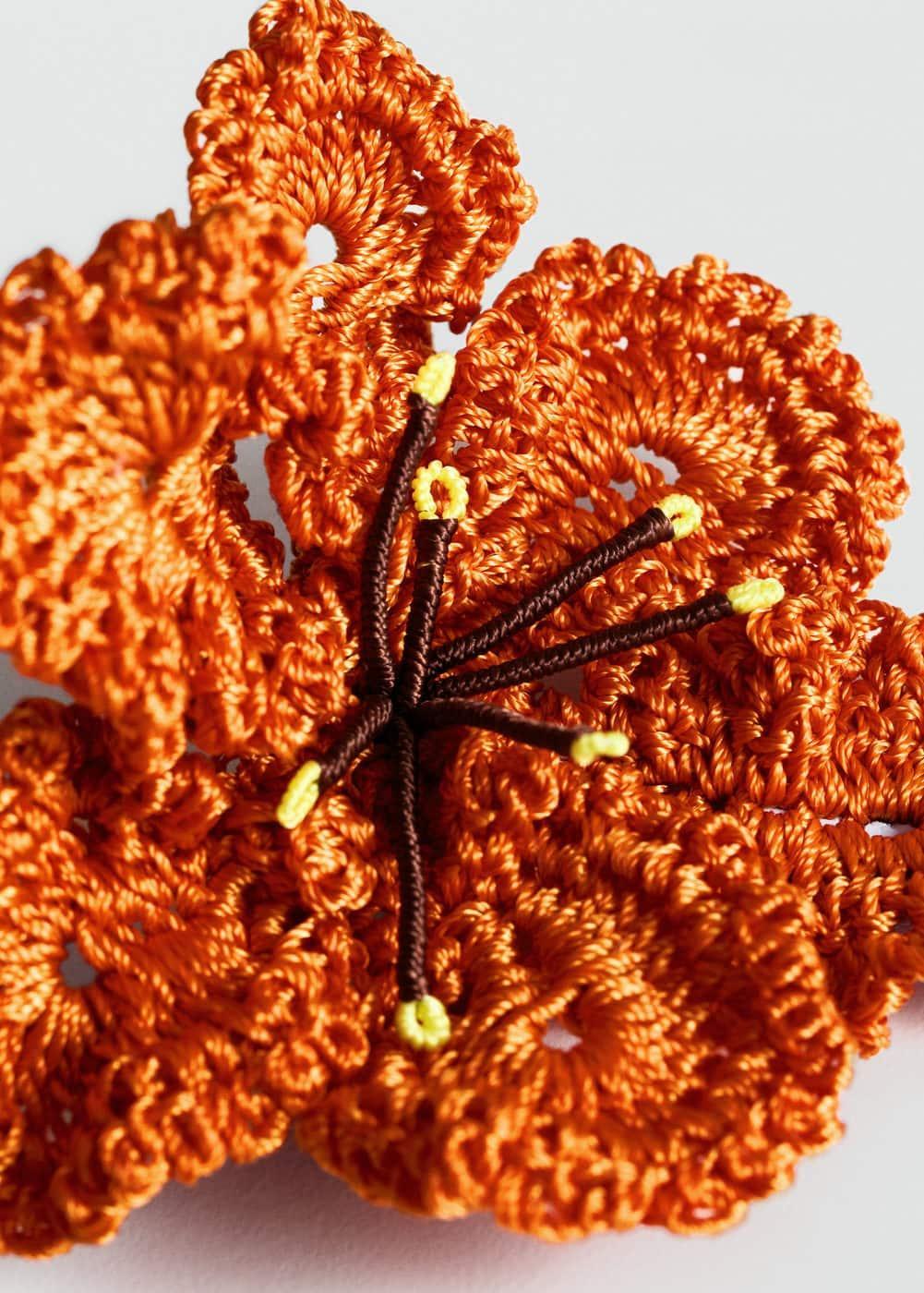 MANGO - Crochet flower brooch - One size - Women Product Image