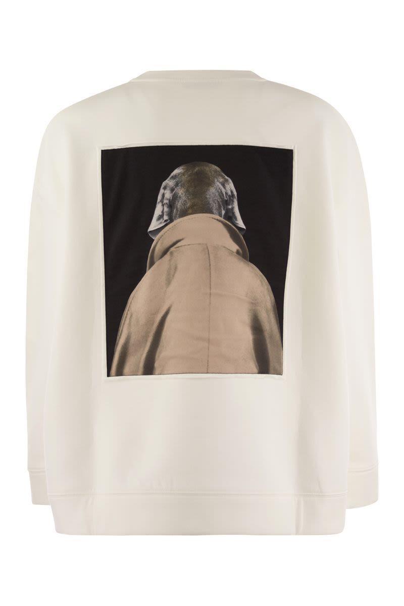 MAX MARA Women's Bacco - Cotton Sweatshirt With Wegman Print In Ivory Product Image