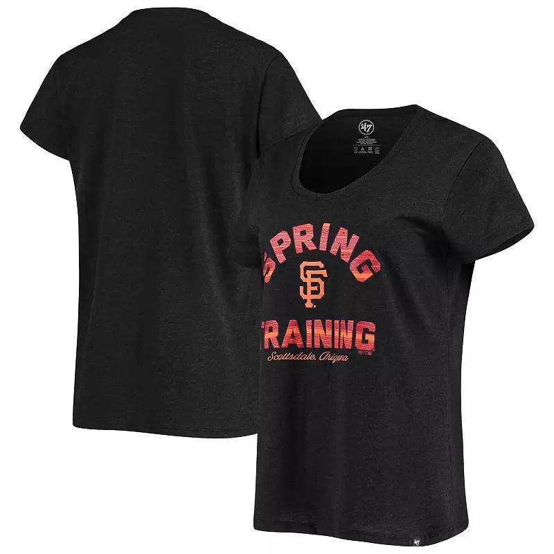 Womens 47 Brand Heathered Black San Francisco Giants Spring Training Arch Scoop Neck T-shirt Product Image