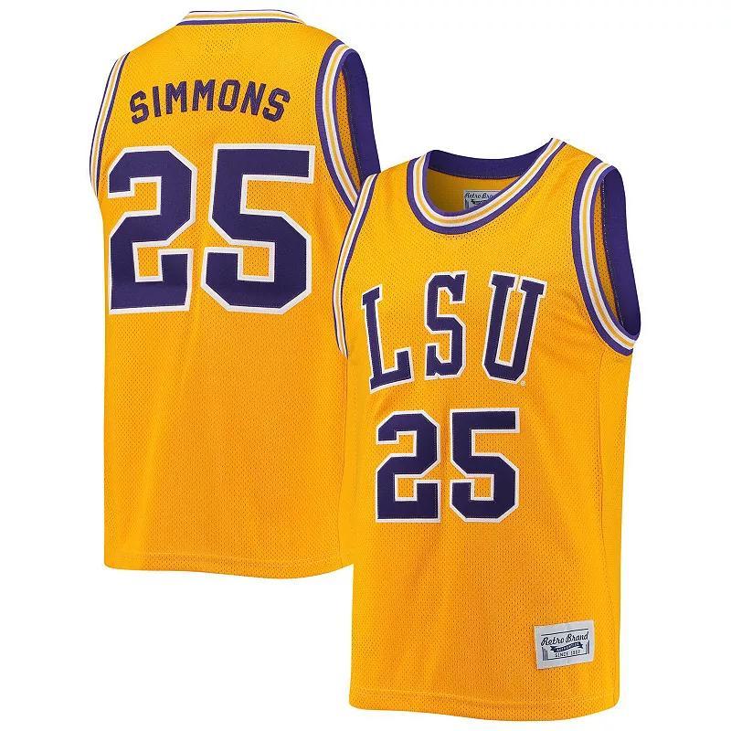 Mens Original Retro Brand Ben Simmons LSU Tigers Commemorative Classic Basketball Jersey Product Image