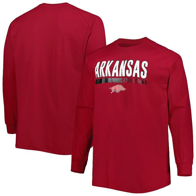 Mens Cardinal Arkansas Razorbacks Big & Tall Two-Hit Long Sleeve T-Shirt Product Image