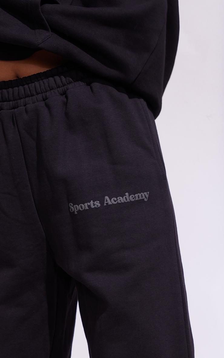 Premium Coal Black Sports Academy Puff Print Oversized Sweatpants Product Image