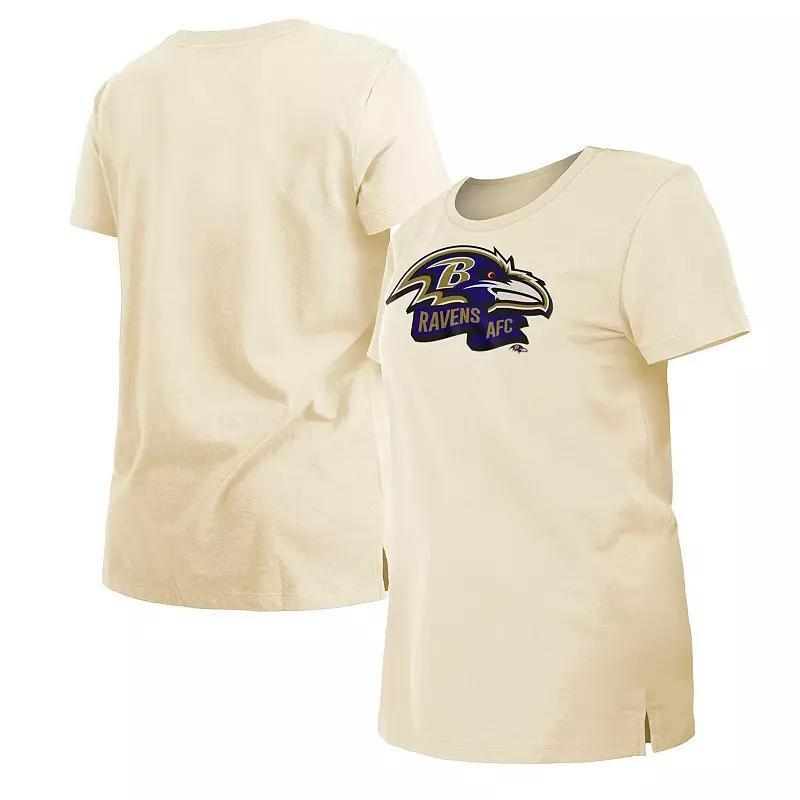 Womens New Era Cream Baltimore Ravens Chrome Sideline T-Shirt Product Image