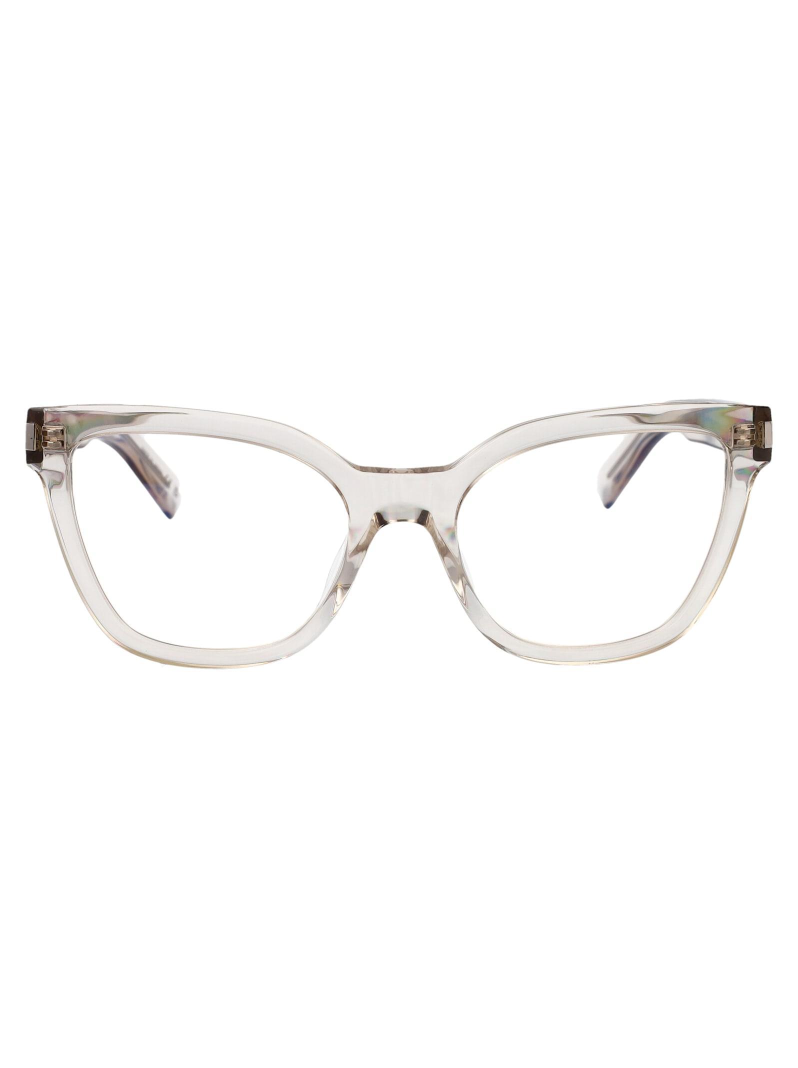 SAINT LAURENT Sl 748 Glasses In Beige-beige-transparent Product Image