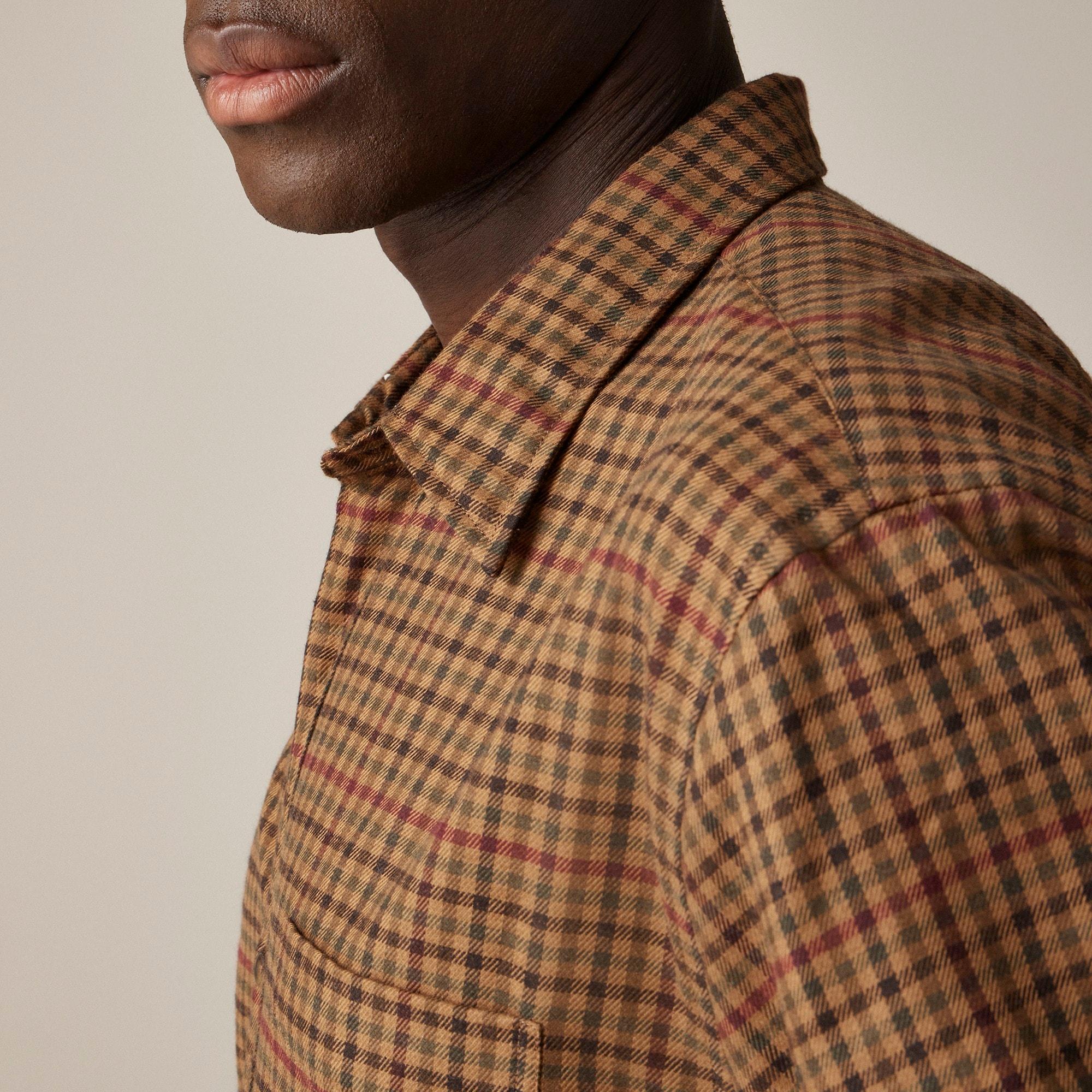 Cotton-cashmere blend shirt in check Product Image