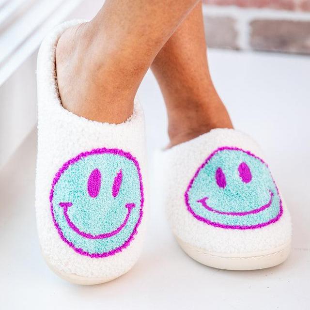 Green Smiley Slippers Product Image