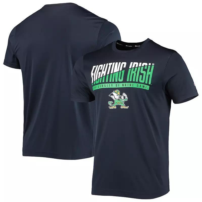 Mens Champion Notre Dame Fighting Irish Wordmark Slash T-Shirt Blue Product Image