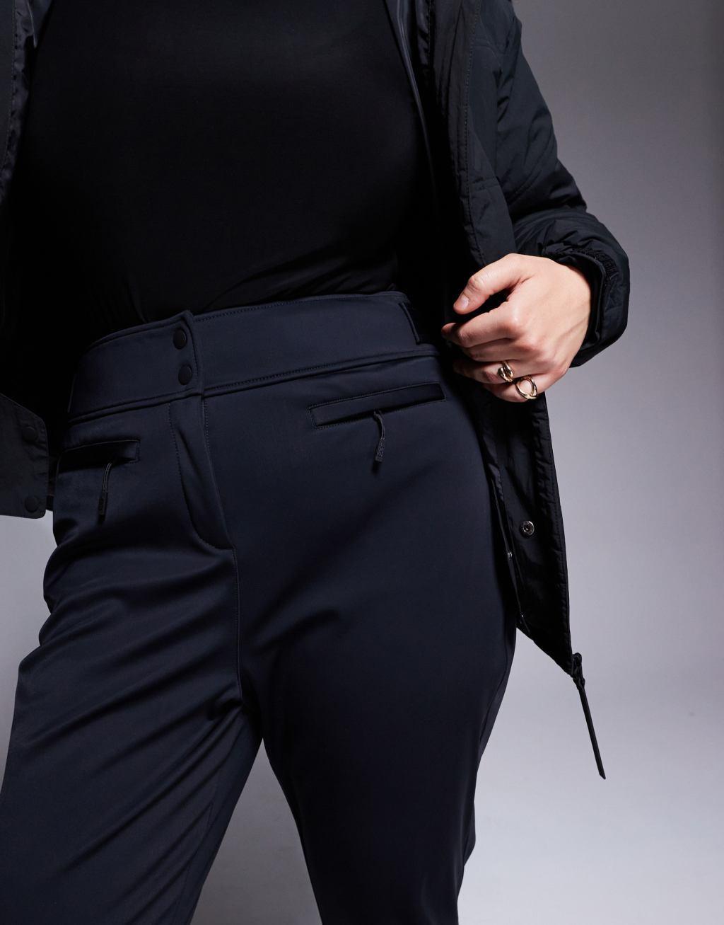 ASOS 4505 Curve soft shell water repellent skinny ski pants in black Product Image