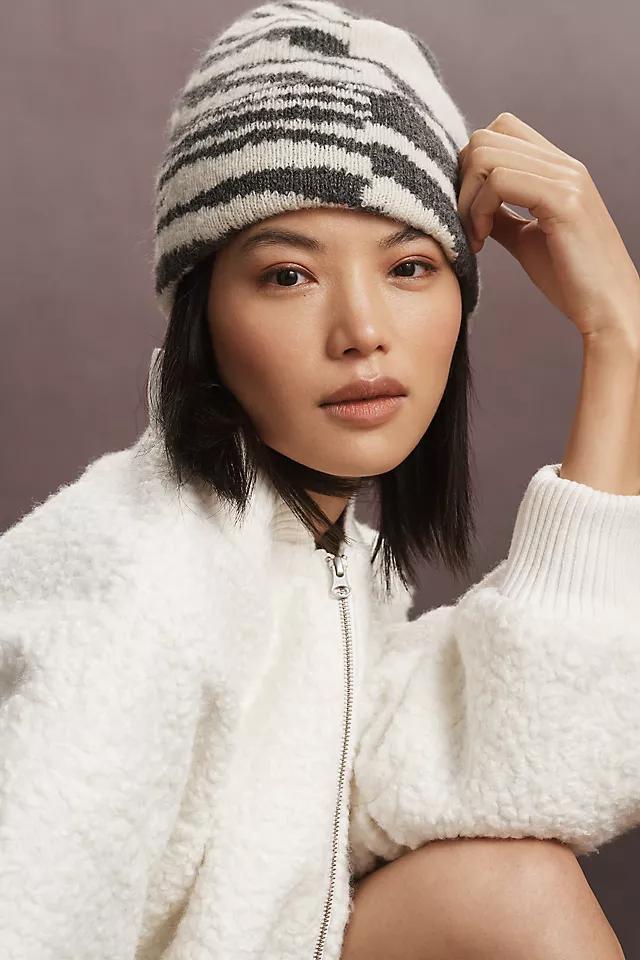 By Anthropologie Compact Knit Animal Print Beanie Product Image