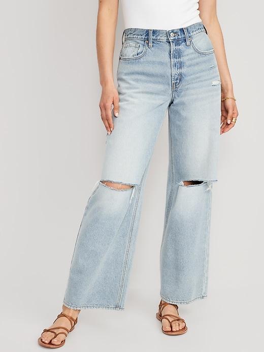 Extra High-Waisted Baggy Wide-Leg Jeans Product Image