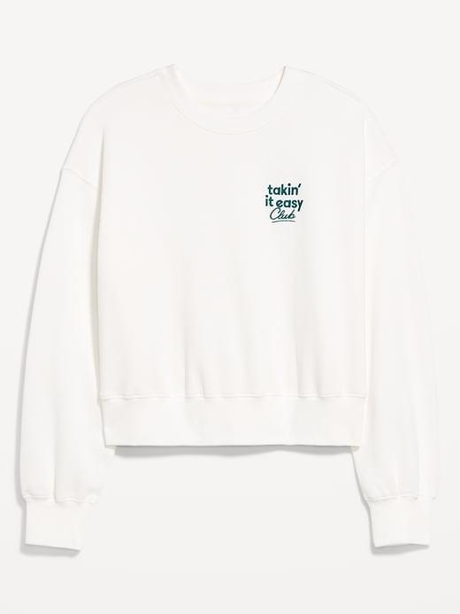 SoComfy Crop Graphic Sweatshirt Product Image