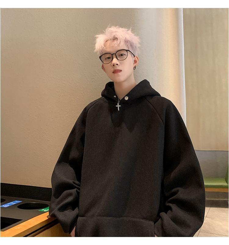 Long-Sleeve Plain Hoodie Product Image