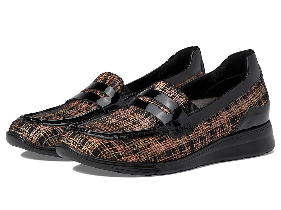 Walking Cradles Dannon (Black Holographic Plaid/Black Patent) Women's Shoes Product Image