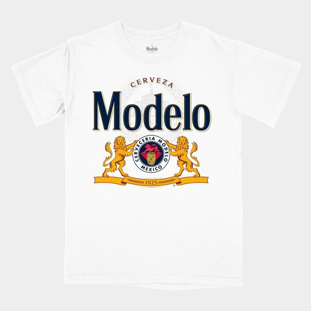 Mens Modelo Logo Short Sleeve Graphic T-Shirt - White Product Image