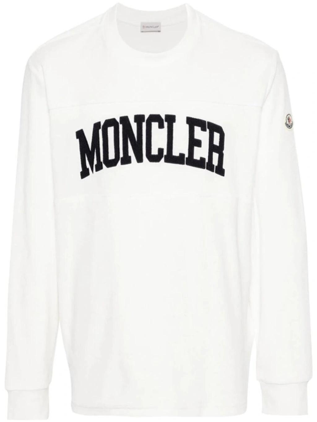 Logo-embroidered Cotton Sweatshirt In White Product Image