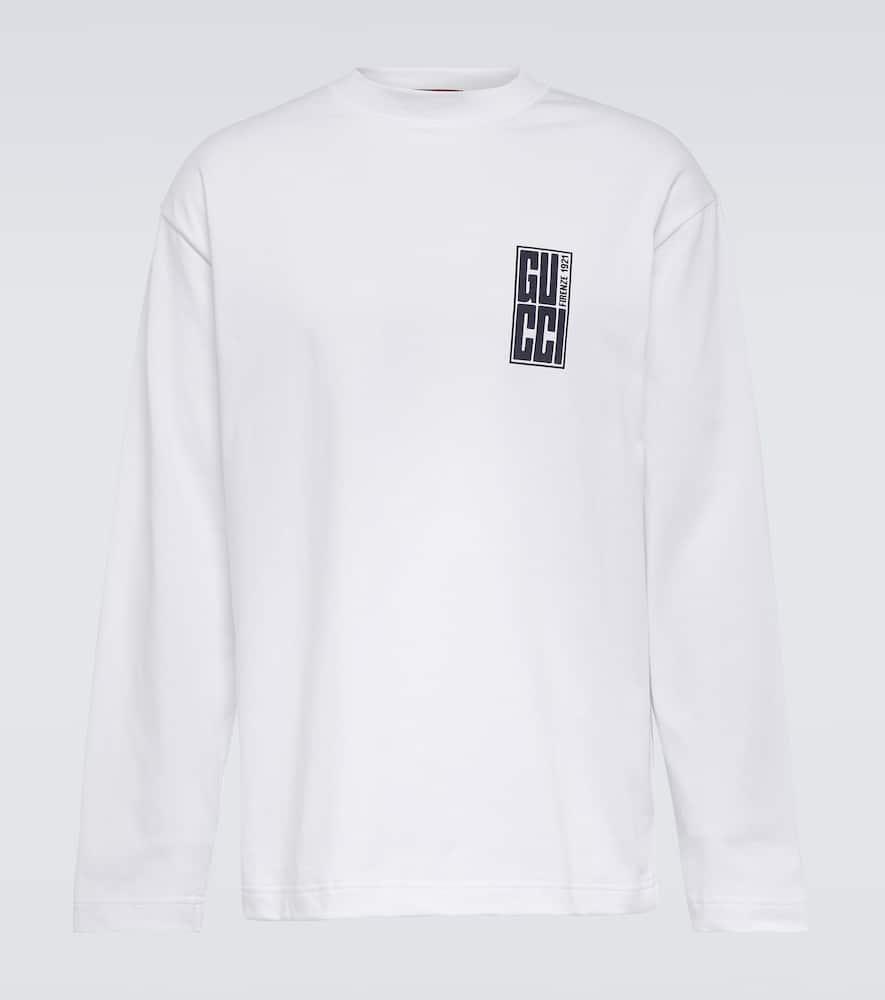 GUCCI Logo Detail Heavy Cotton T-shirt In White Product Image