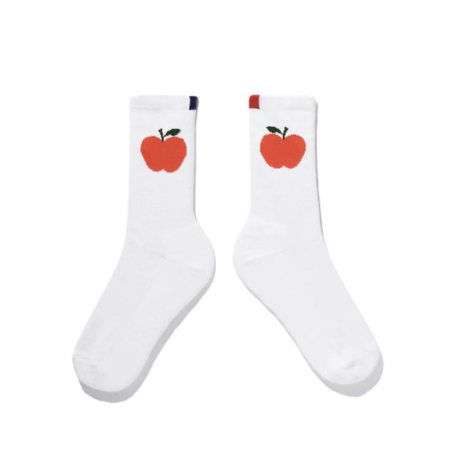 The Women's Big Apple Sock - White Female Product Image