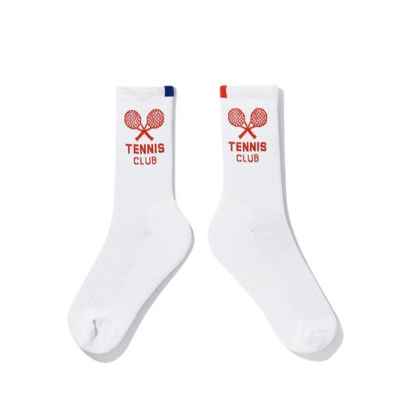 The Women's Tennis Sock - White/Poppy Product Image