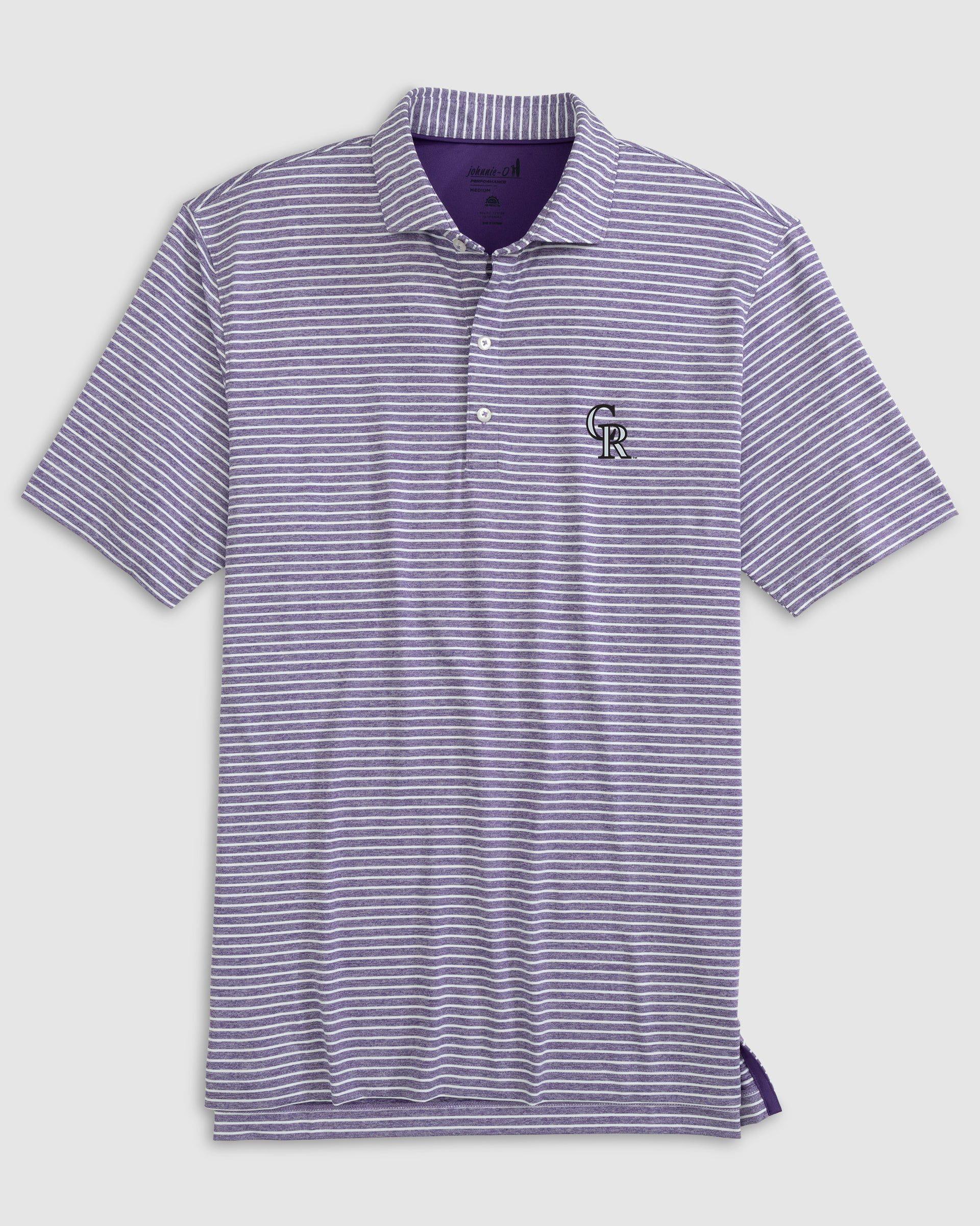 Colorado Rockies Clipperr Striped Jersey Performance Polo Product Image