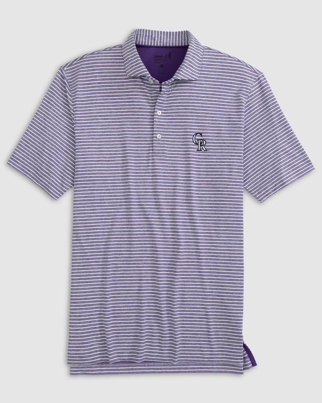 johnnie-O Colorado Rockies Clipper Striped Jersey Performance Polo Product Image