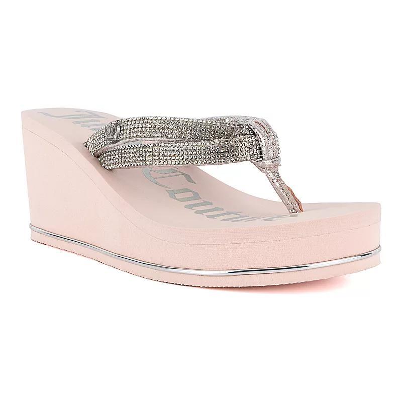 Juicy Couture Unwind Womens Rhinestone Wedge Sandals Product Image