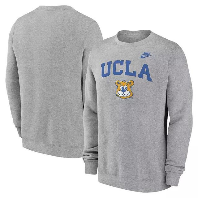 Nike Mens Heather Gray Ucla Bruins Legacy Classic Tackle Twill EmbroideredArch Over Logo Pullover Sweatshirt Product Image