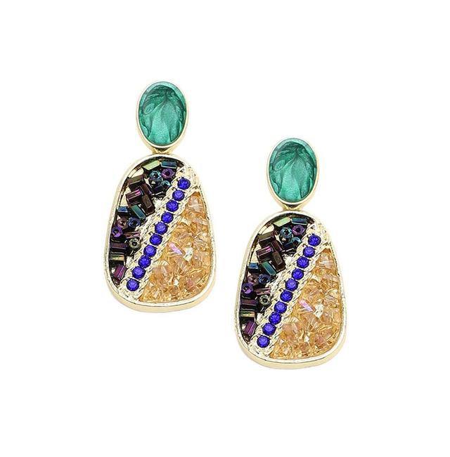 Sohi Womens Crystal Drop Earrings Product Image