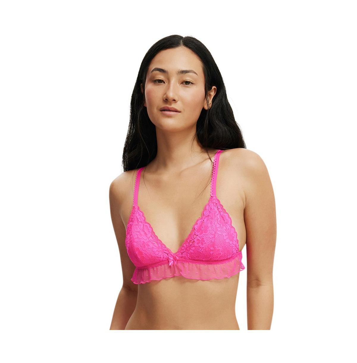 Cotton On Womens Holly Lace Triangle Padded Bralette Product Image