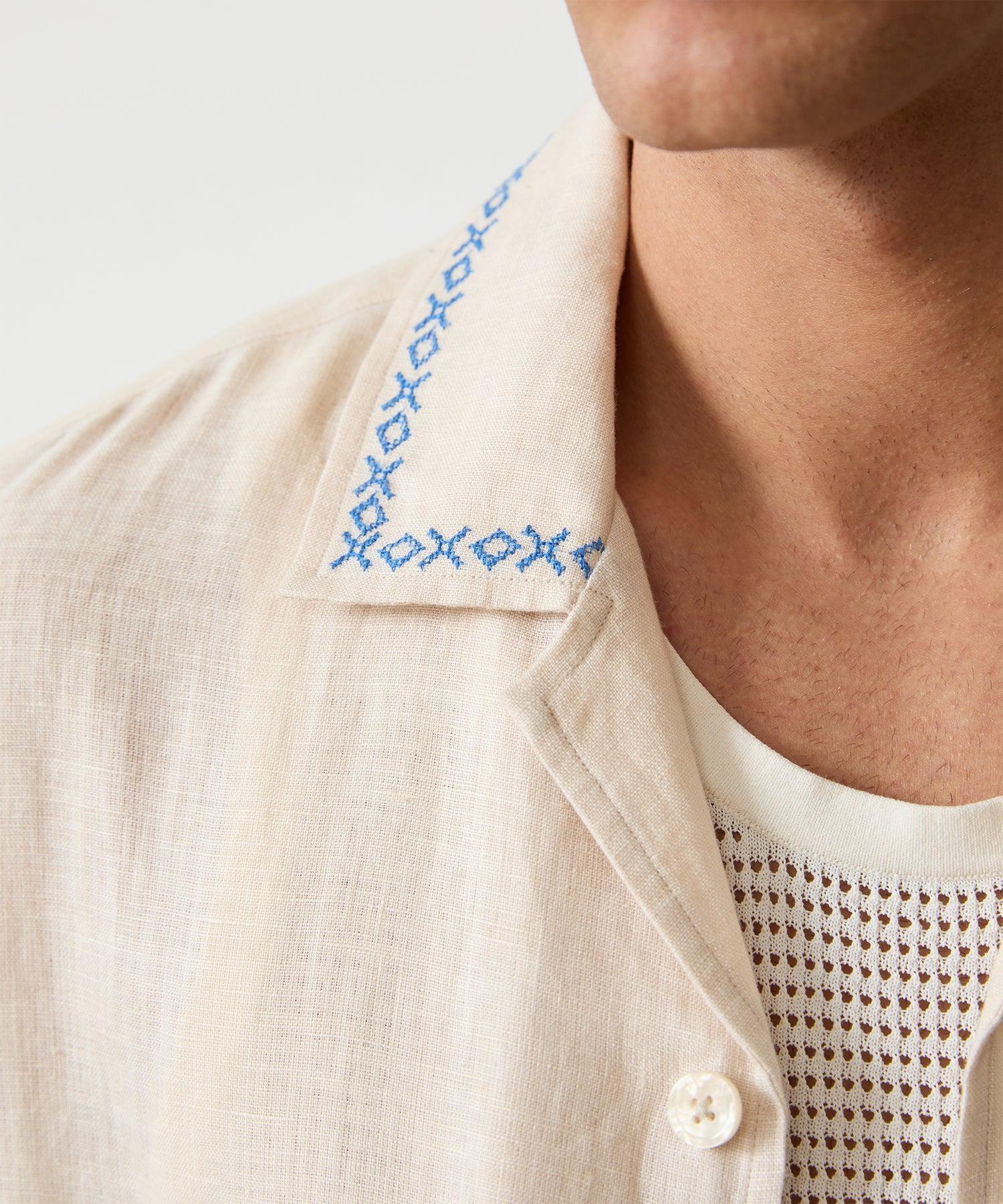 Embroidered Leisure Shirt in Canvas Product Image