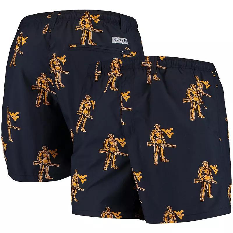 Mens Columbia West Virginia Mountaineers PFG Backcast II Omni-Shade Hybrid Shorts Blue Product Image