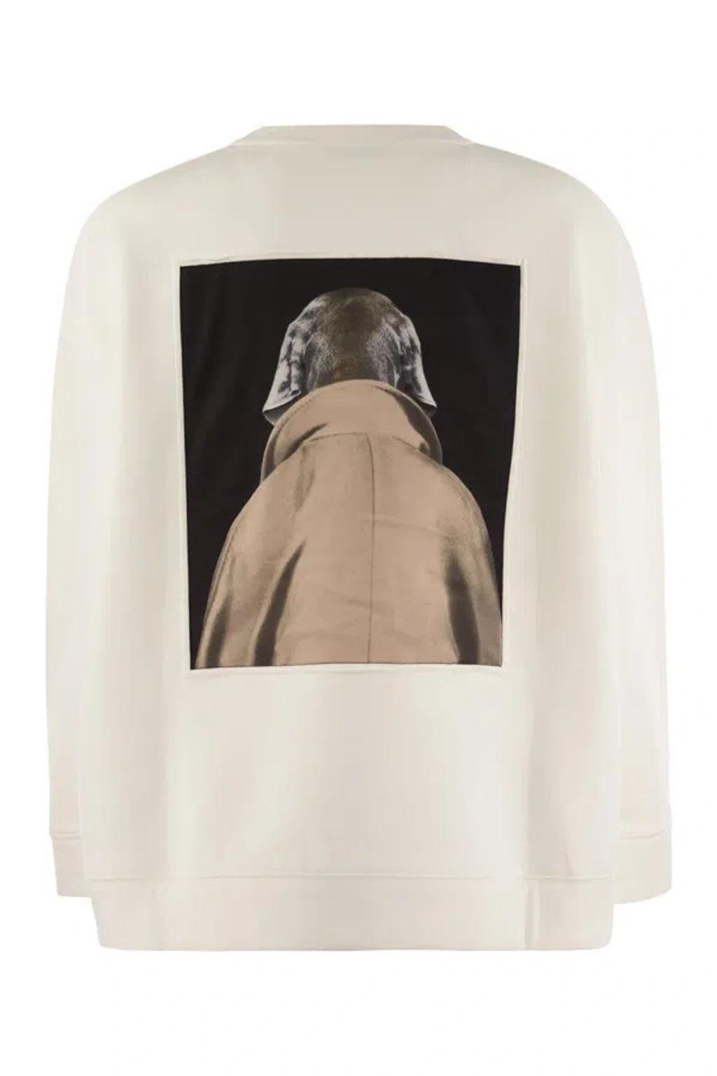 Cotton Sweatshirt With Wegman Print In White Product Image