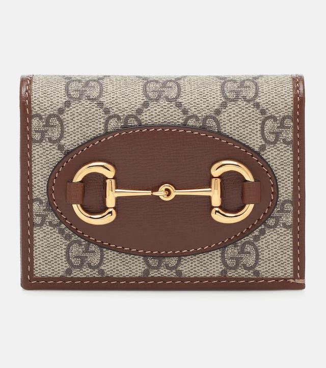 GUCCI Horsebit 1955 Leather Wallet In Brown Product Image