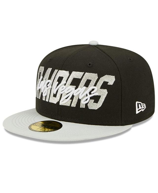 Men's New Era Black/Gray Las Vegas Raiders 2022 NFL Draft On Stage 59FIFTY Fitted Hat Product Image