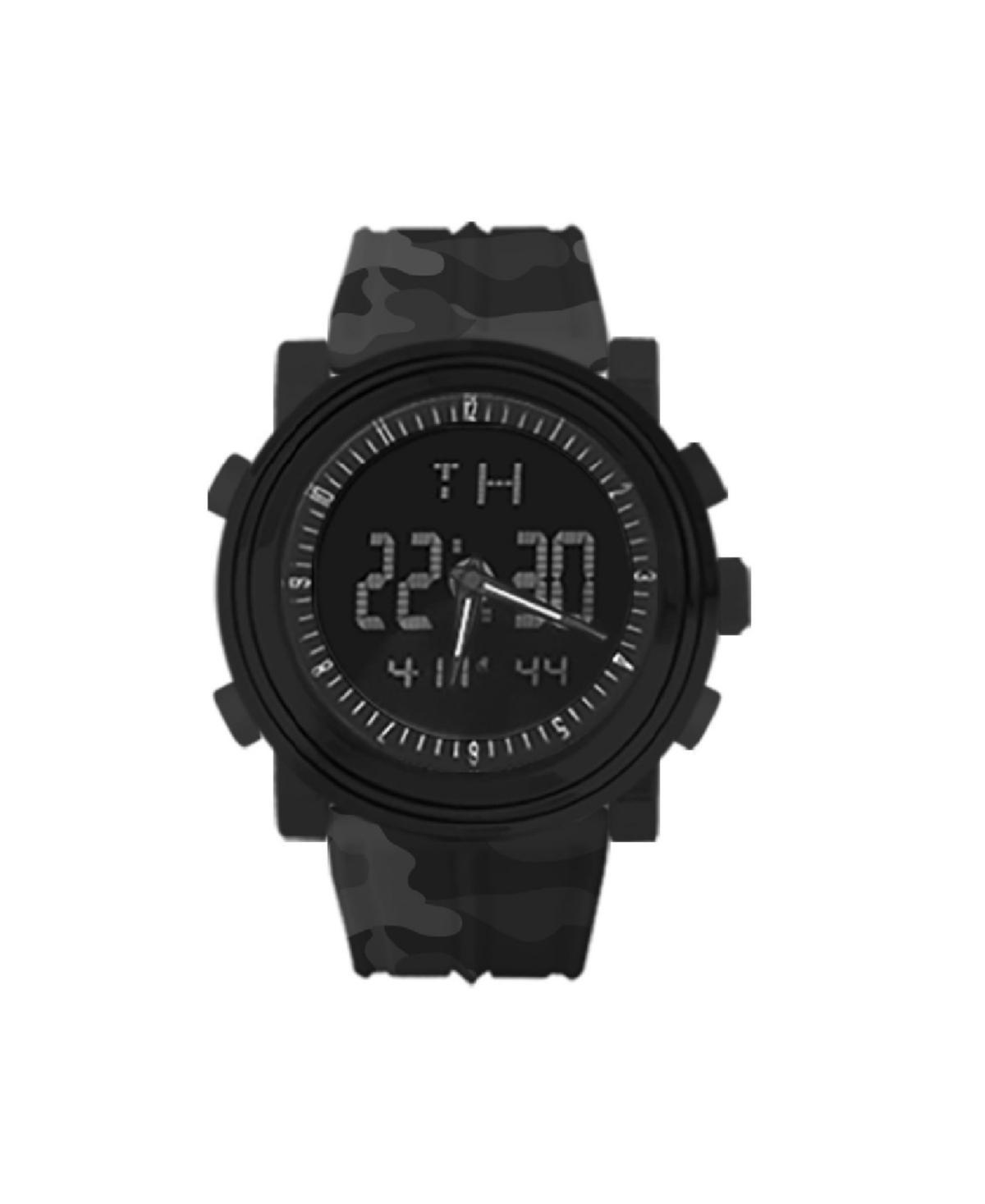 Rocawear Mens Black, Gray Camo Silicone Strap Watch 47mm Product Image