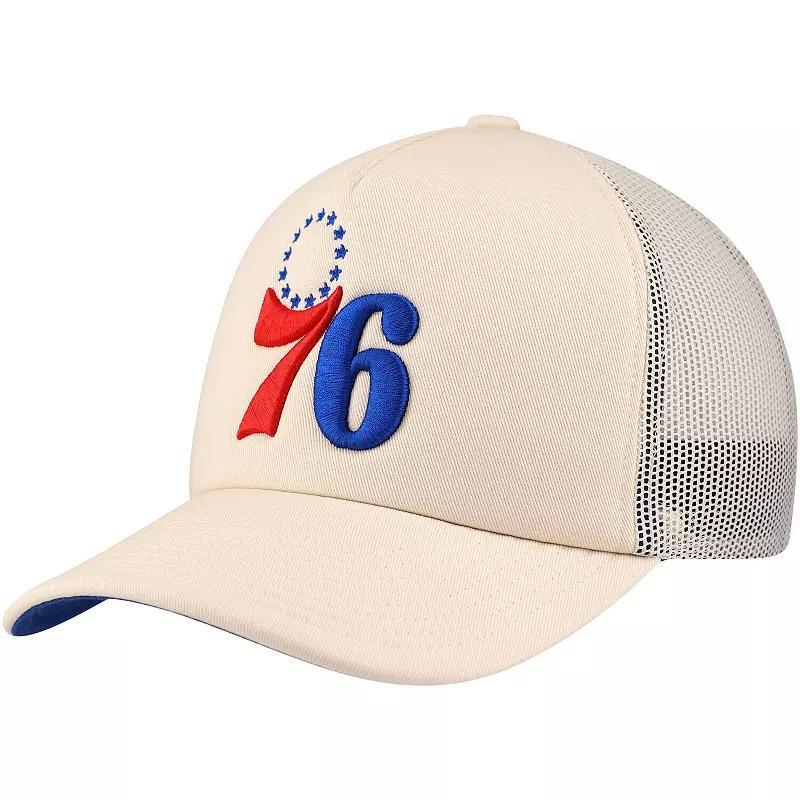 Mens Mitchell & Ness Cream Philadelphia 76ers Trucker Adjustable Hat Product Image