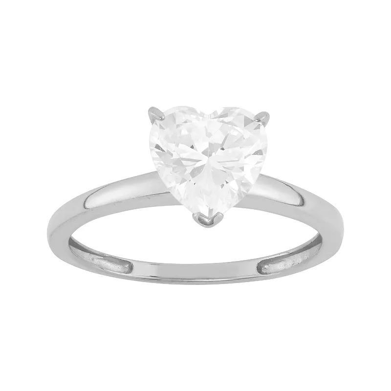 Designs by Gioelli 14k Gold Cubic Zirconia Solitaire Ring, Womens White Product Image