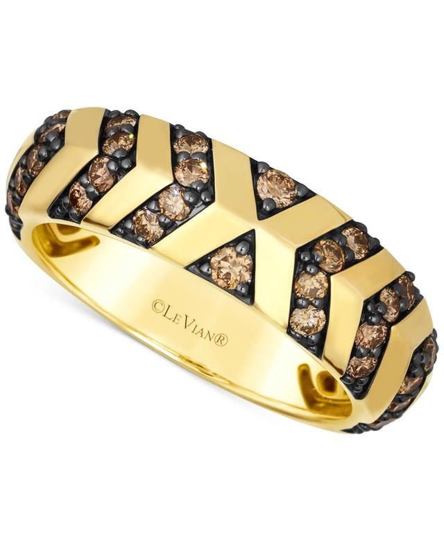 Le Vian Chocolatier Mens Chocolate Diamond Chevron Band (3/4 ct. t.w.) in 14k Gold Product Image