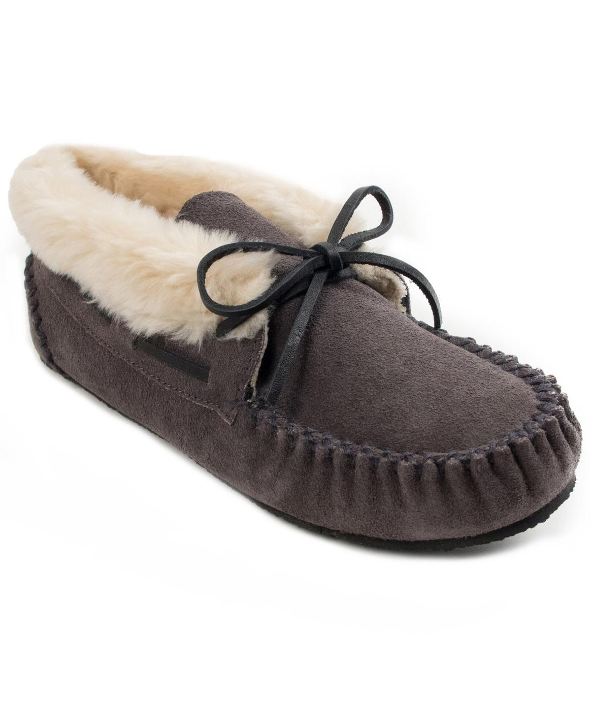 Minnetonka Chrissy Faux Shearling Suede Bootie Slippers Product Image