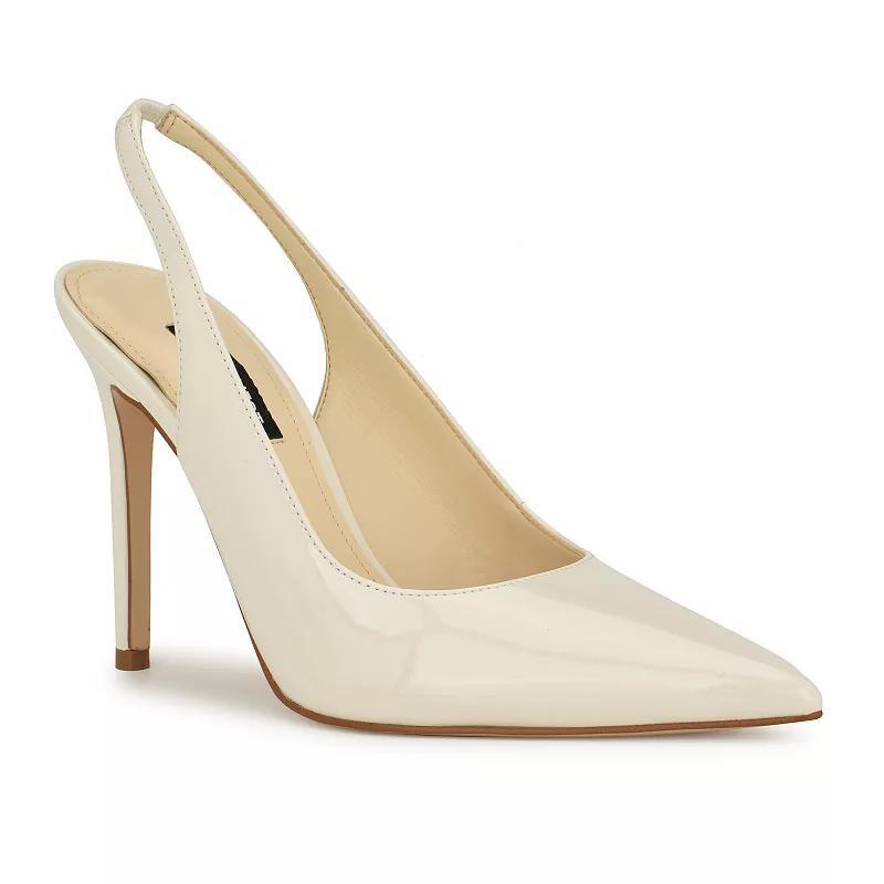 Nine West Feather Womens Leather Sling Back Pumps Product Image