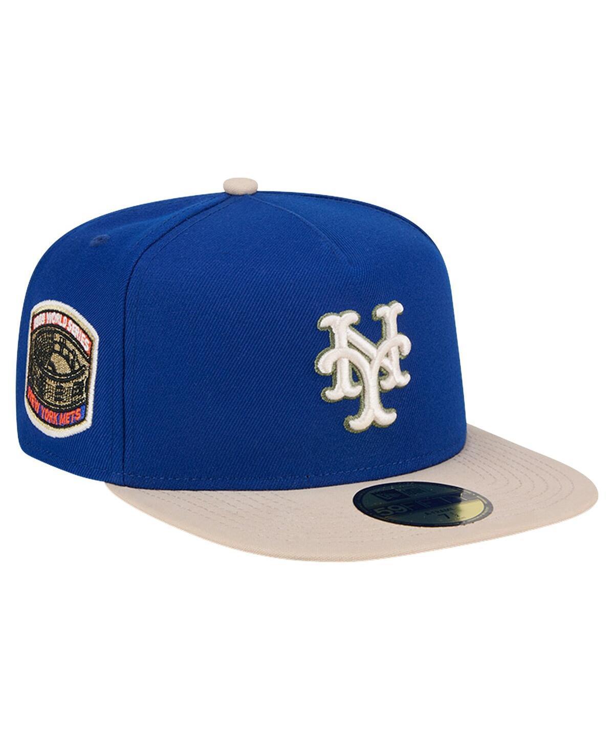 Mens New Era Royal New York Mets Canvas A-Frame 59FIFTY Fitted Hat Product Image